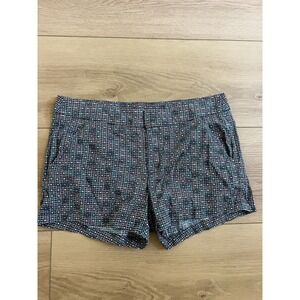 Ella Moss Womens Shorts Size 4 Blue Black Geometric‎ Print Casual Summer